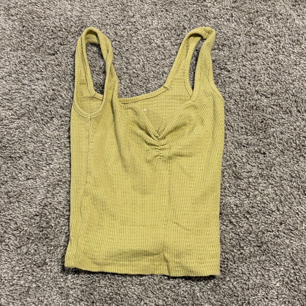 American Eagle Outfitters Mustard Ribbed Tank Top